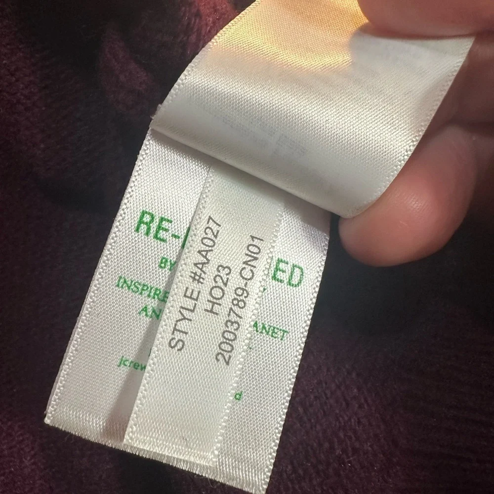 J Crew Burgundy Lambswool Blend Crewneck Sweater Large